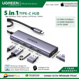 5-in-1 USB-C HUB Docking Station Adapter (With PD) Ugreen...