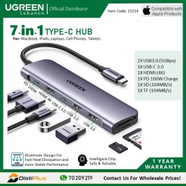 7-in-1 USB-C HUB Docking Station Adapter Ugreen CM195 -...