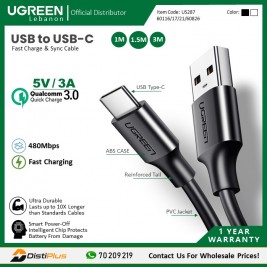 USB to USB-C 5V/3A Fast Charge & Data Cable UGREEN US287 - 60116 - 60117 - 60121 - 60826