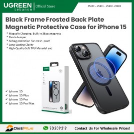 Black Frame Frosted Back Plate Magnetic Protective Case...