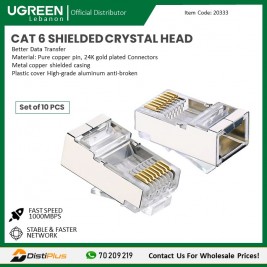 CAT 6 SHIELDING CRYSTAL HEAD 10 PACK UGREEN NW111 - 20333