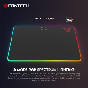 Fantech MPR350 AURORA, RGB Illumination Gaming Mousepad, ABS Plastic, Medium Size: Size: 35.5cmx25.5cmx5.5cm