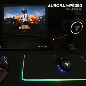 Fantech MPR350 AURORA, RGB Illumination Gaming Mousepad, ABS Plastic, Medium Size: Size: 35.5cmx25.5cmx5.5cm