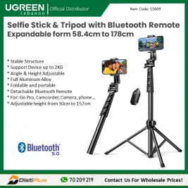 Dual Function Selfie Stick & Tripod with Bluetooth...