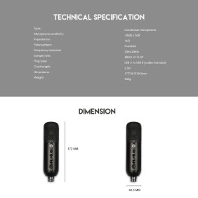 Fantech LEVIOSA MCX01: Professional RGB Condenser Microphone For Streamer or Youtuber, USB Interface