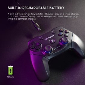 Fantech WGP12 Revolver: Wireless 2.4GHz Gaming Controller with Buit-In Rechargeable Lithium-ion  Battery