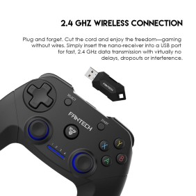 Fantech WGP12 Revolver: Wireless 2.4GHz Gaming Controller with Buit-In Rechargeable Lithium-ion  Battery