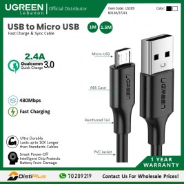 USB to Micro USB 2.4A Fast Charge & Data Cable UGREEN US289 - 60136 - 60137 - 60141