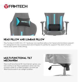 Fantech GC-191 Ergonomic & Durable Gaming Chair with 2D Armrests, Extreme Stability Metal Base and Class-4 Hydraulic Pistons Red