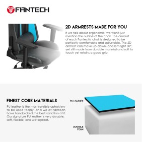 Fantech GC-191 Ergonomic & Durable Gaming Chair with 2D Armrests, Extreme Stability Metal Base and Class-4 Hydraulic Pistons Red