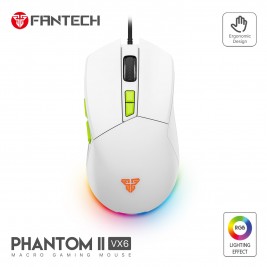 Fantech VX6  PHANTOM II MACRO RGB Gaming Mouse (White)