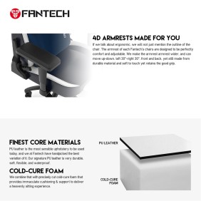 Fantech GC-283 Premium Quality Chair, Engineered for Excellence, Unmatched Comfort & Durability, 4D Armrests White