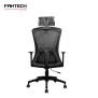 Fantech OC-A258: Ergonomic & Heavy-Duty Office Chair with Lumbar Support, Adjustable Headrest & Built-in Jacket Holder Black