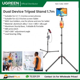 Tripod Stand 1.7m For Tablet and Phone, With two holders,...