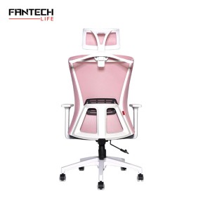 Fantech OC-A258: Ergonomic & Heavy-Duty Office Chair with Lumbar Support, Adjustable Headrest & Built-in Jacket Holder Pink