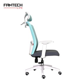 Fantech OC-A258: Ergonomic & Heavy-Duty Office Chair with Lumbar Support, Adjustable Headrest & Built-in Jacket Holder Mint