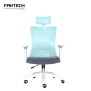 Fantech OC-A258: Ergonomic & Heavy-Duty Office Chair with Lumbar Support, Adjustable Headrest & Built-in Jacket Holder Mint