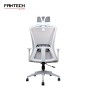 Fantech OC-A258: Ergonomic & Heavy-Duty Office Chair with Lumbar Support, Adjustable Headrest & Built-in Jacket Holder White