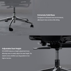 Fantech OC-A259s: Ultimate Comfort & Heavy-Duty Chair with Lumbar Support, Retractable Leg Rest, Metal Base, 2D Armrest