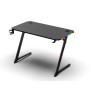 Dhybrid  GD511 Durable Gaming Desk with Customizable RGB LED Lighting, Carbon Fiber Texture, Cup and Headset Holder