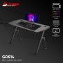 Dhybrid GD514 Premium Quality & stable design Gaming Desk with RGB LED Lighting, Carbon Fiber Texture, Cup and Headset Holder