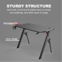 Dhybrid GD514 Premium Quality & stable design Gaming Desk with RGB LED Lighting, Carbon Fiber Texture, Cup and Headset Holder