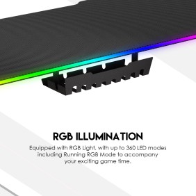 Fantech GD214 TIGRIS: Superior Quality & stable design Gaming Desk with RGB LED Lighting, Carbon Fiber Texture