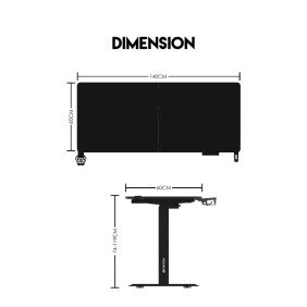 Fantech GD914 Work Station, Adjustable Height Desk with Powerful Electrical Motor and Stable Design, load up to 80KG Black