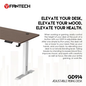 Fantech GD914 Work Station, Adjustable Height Desk with Powerful Electrical Motor and Stable Design, load up to 80KG Black