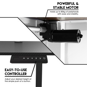 Fantech GD914 Work Station, Adjustable Height Desk with Powerful Electrical Motor and Stable Design, load up to 80KG White