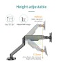 Kaloc DS200B Adjustable Single Monitor Arm with Internal Gas Spring technology for Easy Adjustment, for Screens 15 to 30 Inches