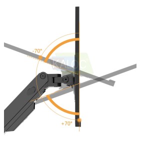 Kaloc DS200B Adjustable Single Monitor Arm with Internal Gas Spring technology for Easy Adjustment, for Screens 15 to 30 Inches