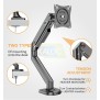 Kaloc DS200B Adjustable Single Monitor Arm with Internal Gas Spring technology for Easy Adjustment, for Screens 15 to 30 Inches