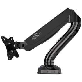 Kaloc DS90 Adjustable Single Monitor Arm with Internal Gas Spring technology for Easy Adjustment, for Screens 17 to 32 Inches