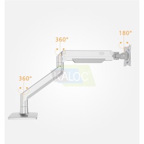 Kaloc DS160-S Adjustable Single Monitor Arm with Internal Gas Spring technology for Easy Adjustment, for Screens 22 to 4