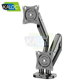 Kaloc DS2002B Adjustable Dual Monitor Arm with Internal Gas Spring technology for Easy Adjustment, for Screens 15 to 32 Inches