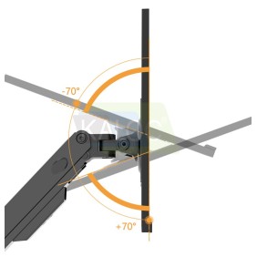 Kaloc DS2002B Adjustable Dual Monitor Arm with Internal Gas Spring technology for Easy Adjustment, for Screens 15 to 32 Inches