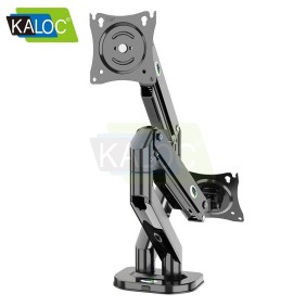 Kaloc DS2002B Adjustable Dual Monitor Arm with Internal Gas Spring technology for Easy Adjustment, for Screens 15 to 32 Inches