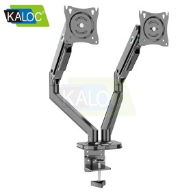 Kaloc DS2002B Adjustable Dual Monitor Arm with Internal Gas Spring technology for Easy Adjustment, for Screens 15 to 32 Inches