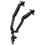 Kaloc DS902 Adjustable Dual Monitor Arm with Internal Gas Spring technology for Easy Adjustment, for Screens 17 to 32 Inches