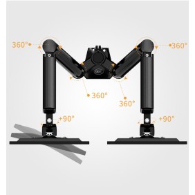 Kaloc DS902 Adjustable Dual Monitor Arm with Internal Gas Spring technology for Easy Adjustment, for Screens 17 to 32 Inches