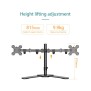 Kaloc DW220T Adjustable Horizontal Dual Monitor Arm, for Screens 17 to 27 Inches