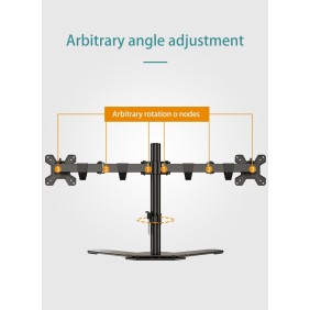 Kaloc DW220T Adjustable Horizontal Dual Monitor Arm, for Screens 17 to 27 Inches