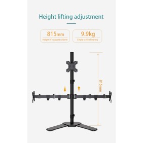 Kaloc DW230T Adjustable Triple Monitor Arm, for Screens 17 to 27 Inches