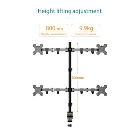 Kaloc DW240J Adjustable 4 Monitor Arm, for Screens 17 to 27 Inches