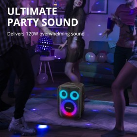 Tronsmart Halo 200 120W Karaoke Bluetooth Party Speaker with Sound Pulse Audio & Built-in Power bank, Up to 18 Hours of Playtime