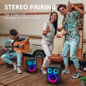 Tronsmart Halo 200 120W Karaoke Bluetooth Party Speaker with Sound Pulse Audio & Built-in Power bank, Up to 18 Hours of Playtime