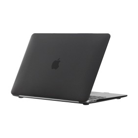 Carbon Fiber Design - Durable Plastic Hardshell MacBook Cases: Ultimate Protection and Style Black