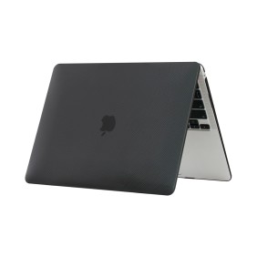 Carbon Fiber Design - Durable Plastic Hardshell MacBook Cases: Ultimate Protection and Style Black