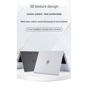 Carbon Fiber Design - Durable Plastic Hardshell MacBook Cases: Ultimate Protection and Style Clear